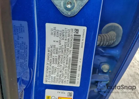 2024 Honda Civic Sport z USA, uszkodzony, nr VIN 2HGFE2F58RH506843